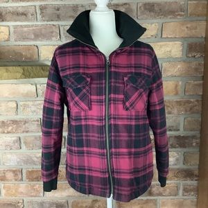 AVENTURA Women’s Black/Raspberry Plaid Organic Cotton Jacket